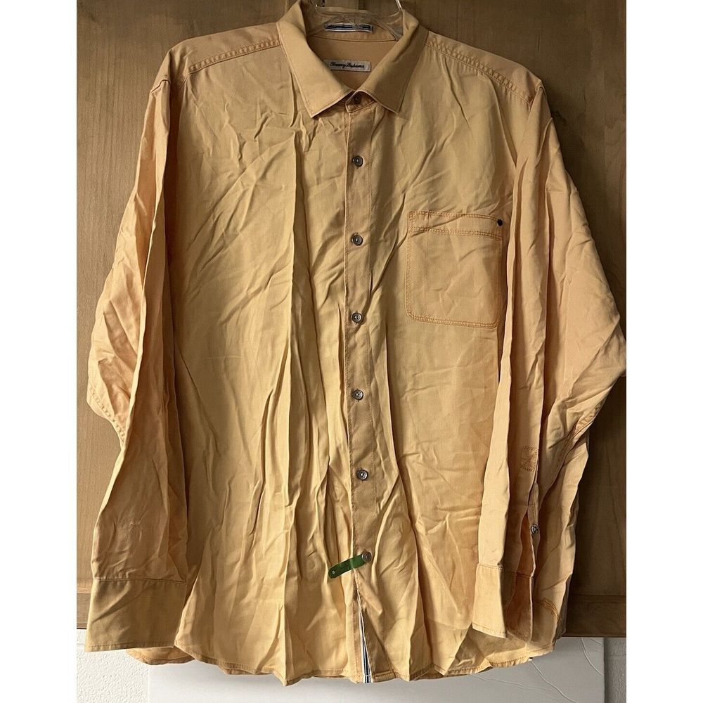 Tommy Bahama‎ LS Button Down XXL Orange 60% Cotton 40% Tencel